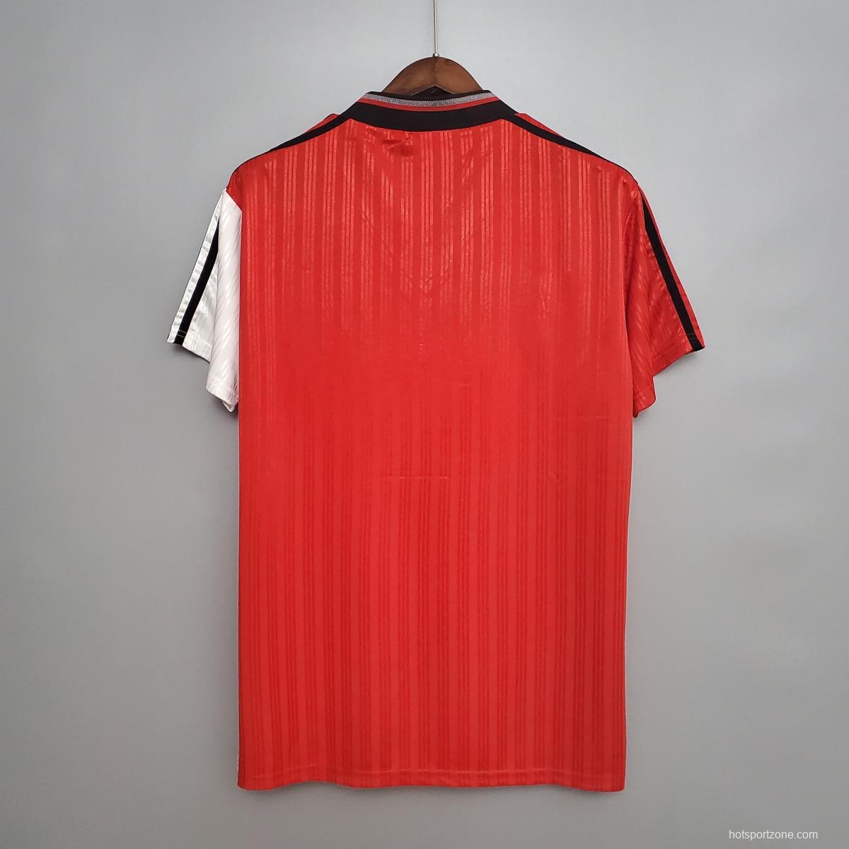 Retro 95/96 Rangers Red and White Soccer Jersey