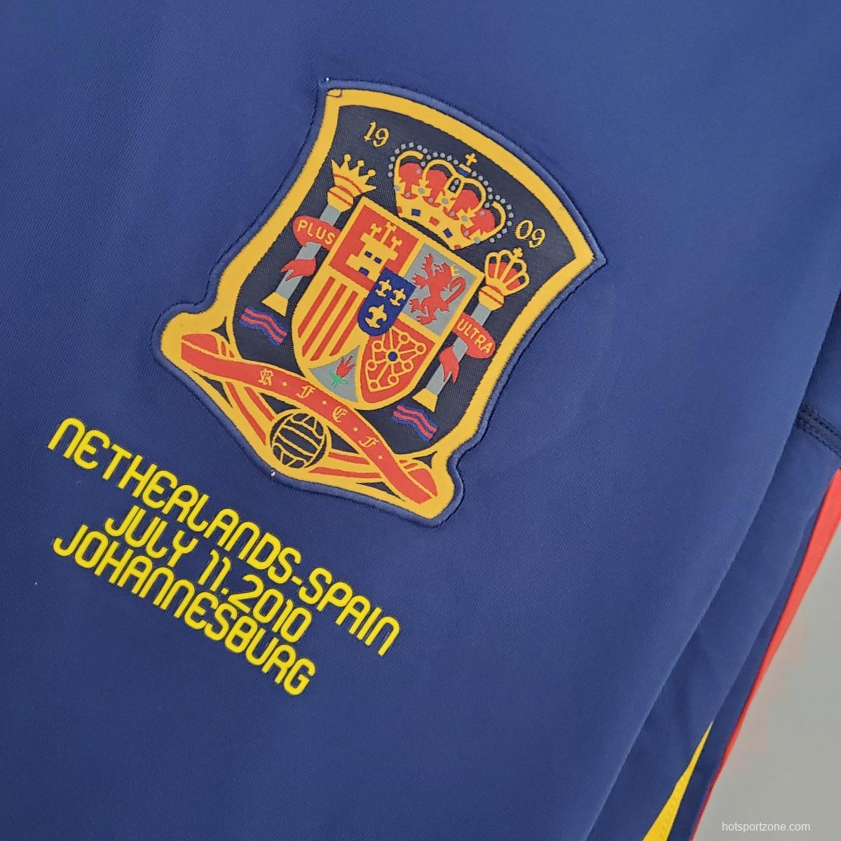 Retro long sleeve Spain 2010 away Soccer Jersey