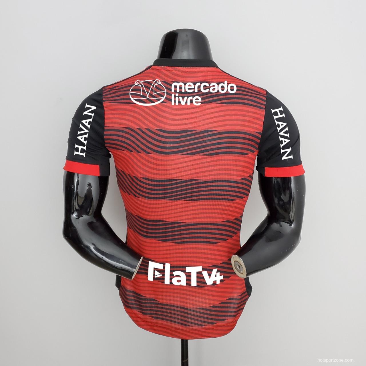 22/23 all sponsor player version flamengo home Soccer Jersey