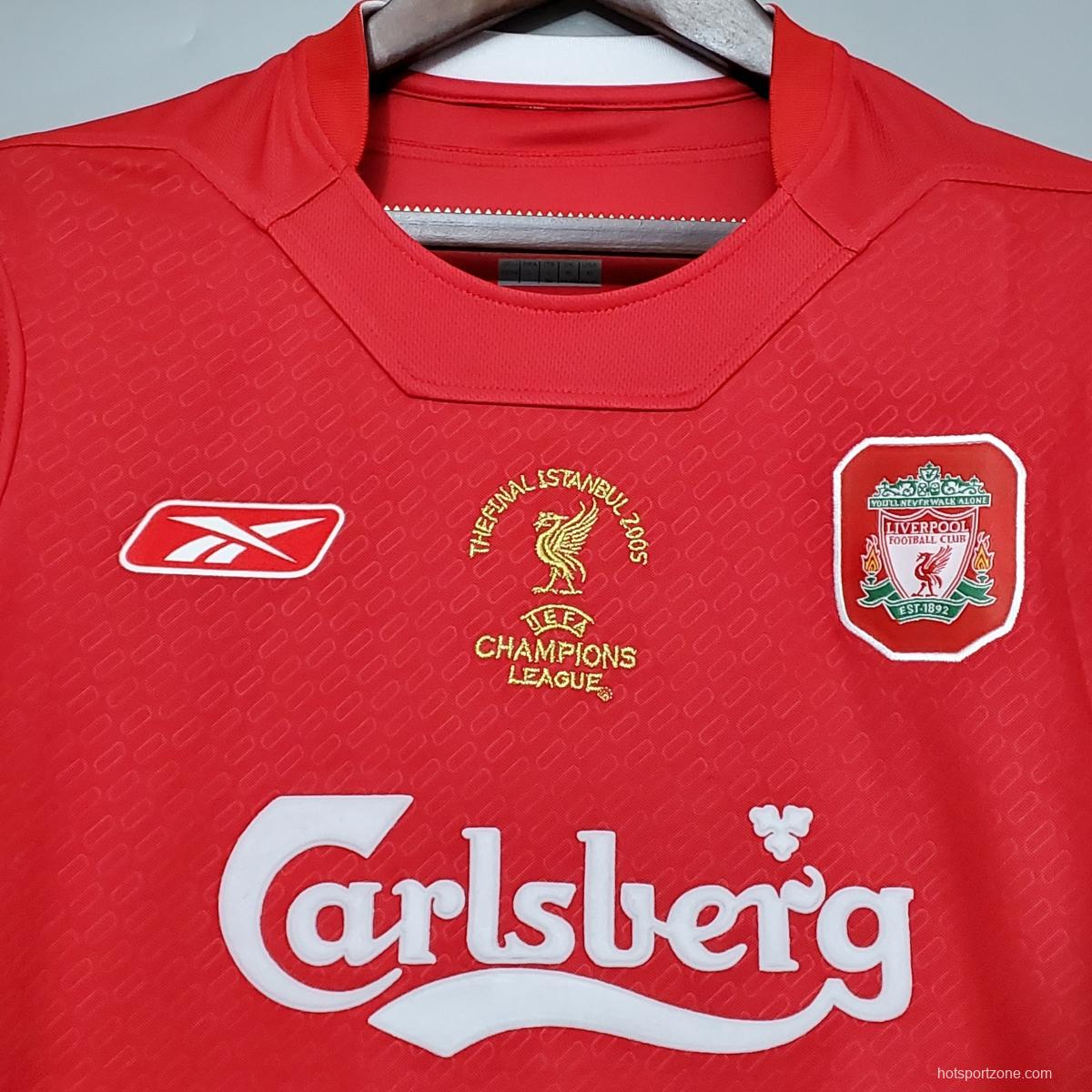 Retro 2005 Liverpool Champions League version home Soccer Jersey
