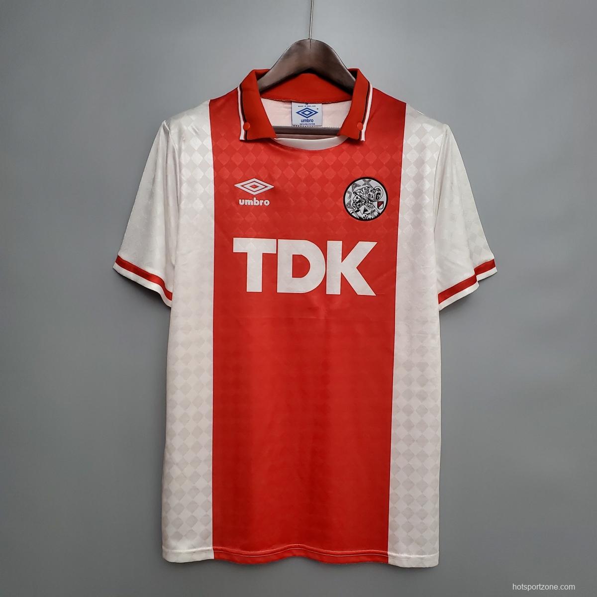 Retro 90/92 Ajax home Soccer Jersey