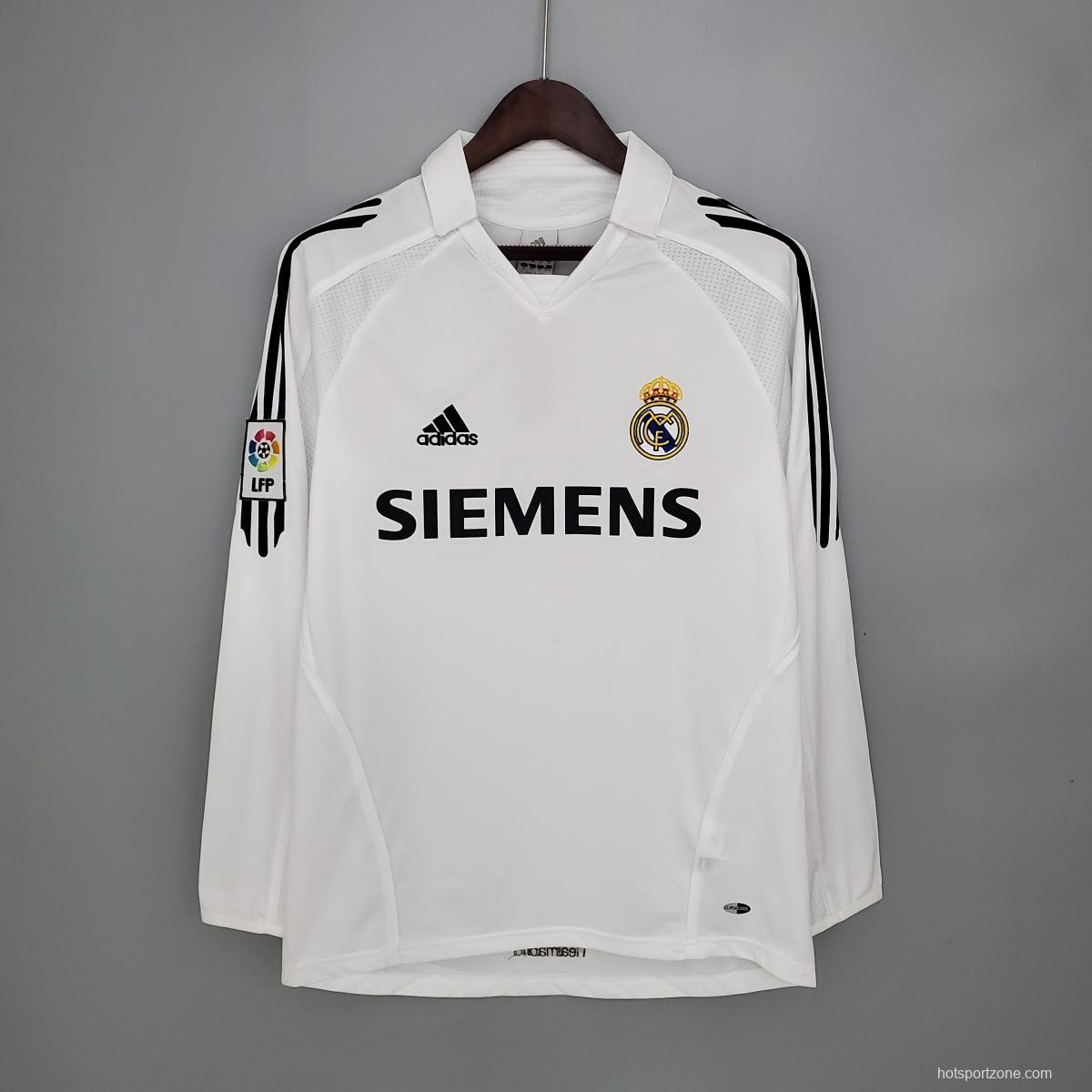 Retro long sleeve Real Madrid 05/06 home Soccer Jersey