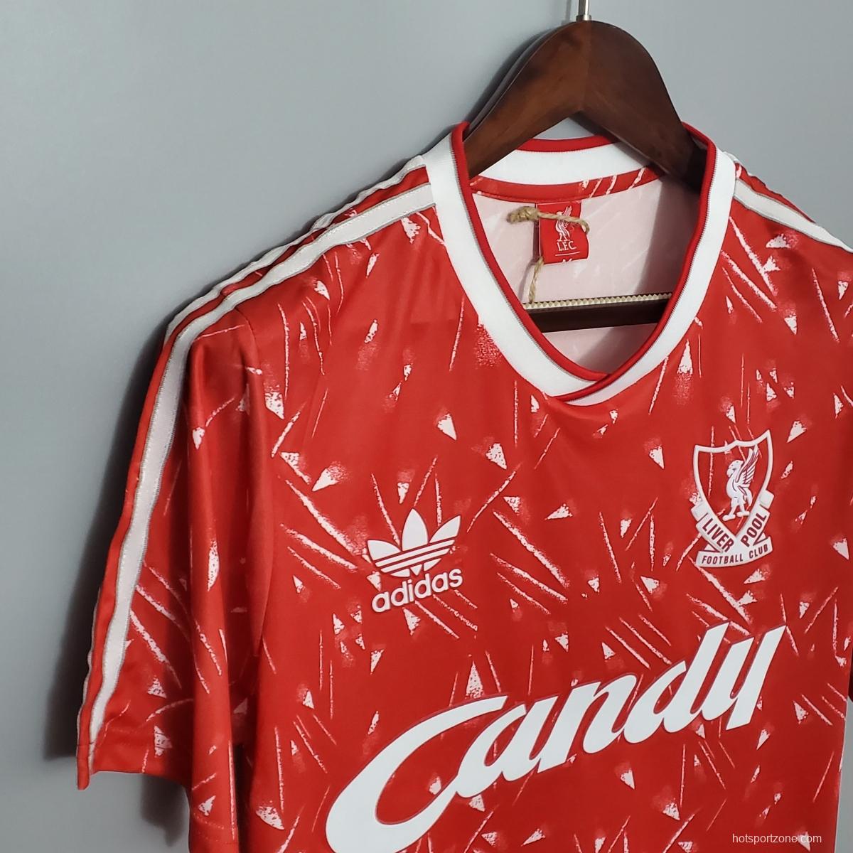 Retro 89/91 Liverpool home Soccer Jersey