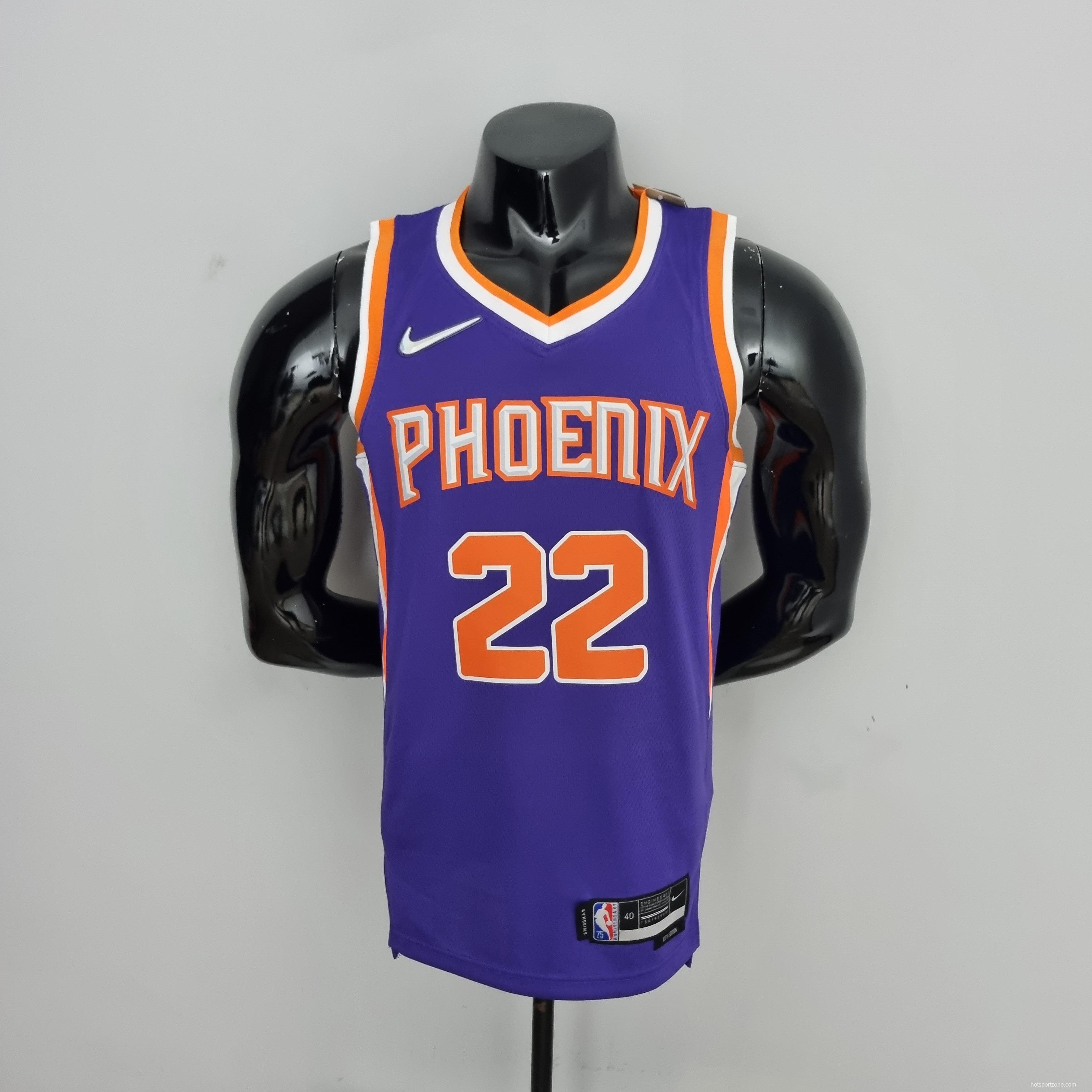 75th Anniversary Ayton #22 Phoenix Suns Purple NBA Jersey