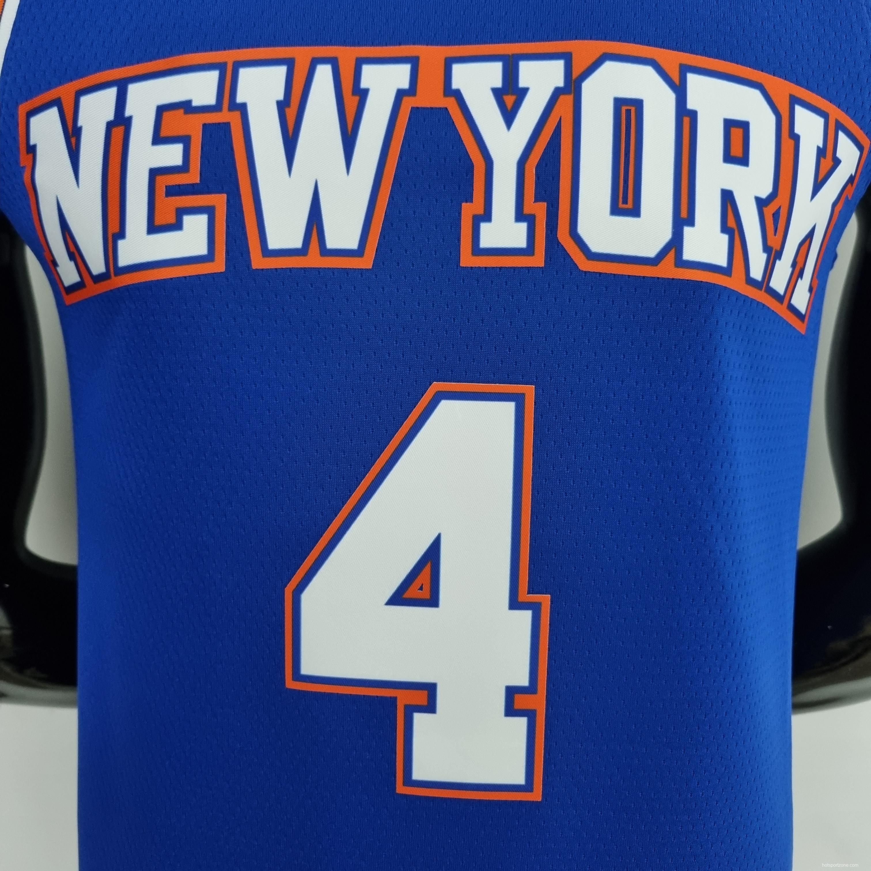 75th Anniversary Ross #4 New York Knicks Jordan Limited Blue NBA Jersey