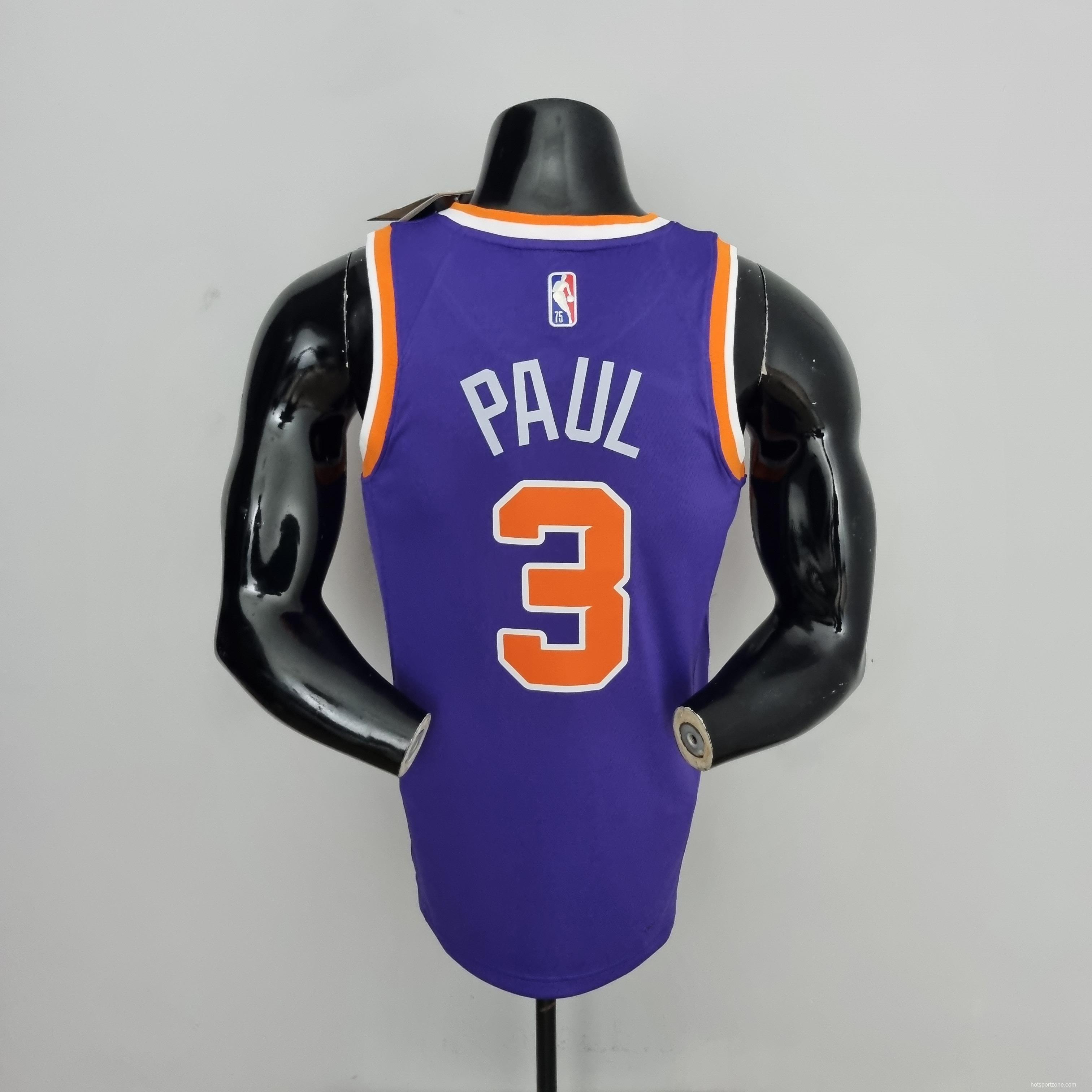 75th Anniversary Paul #3 Phoenix Suns Purple NBA Jersey