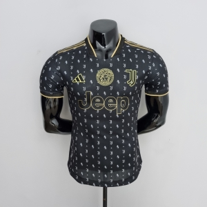 22/23 player version Juventus Versace Edition Black Soccer Jersey