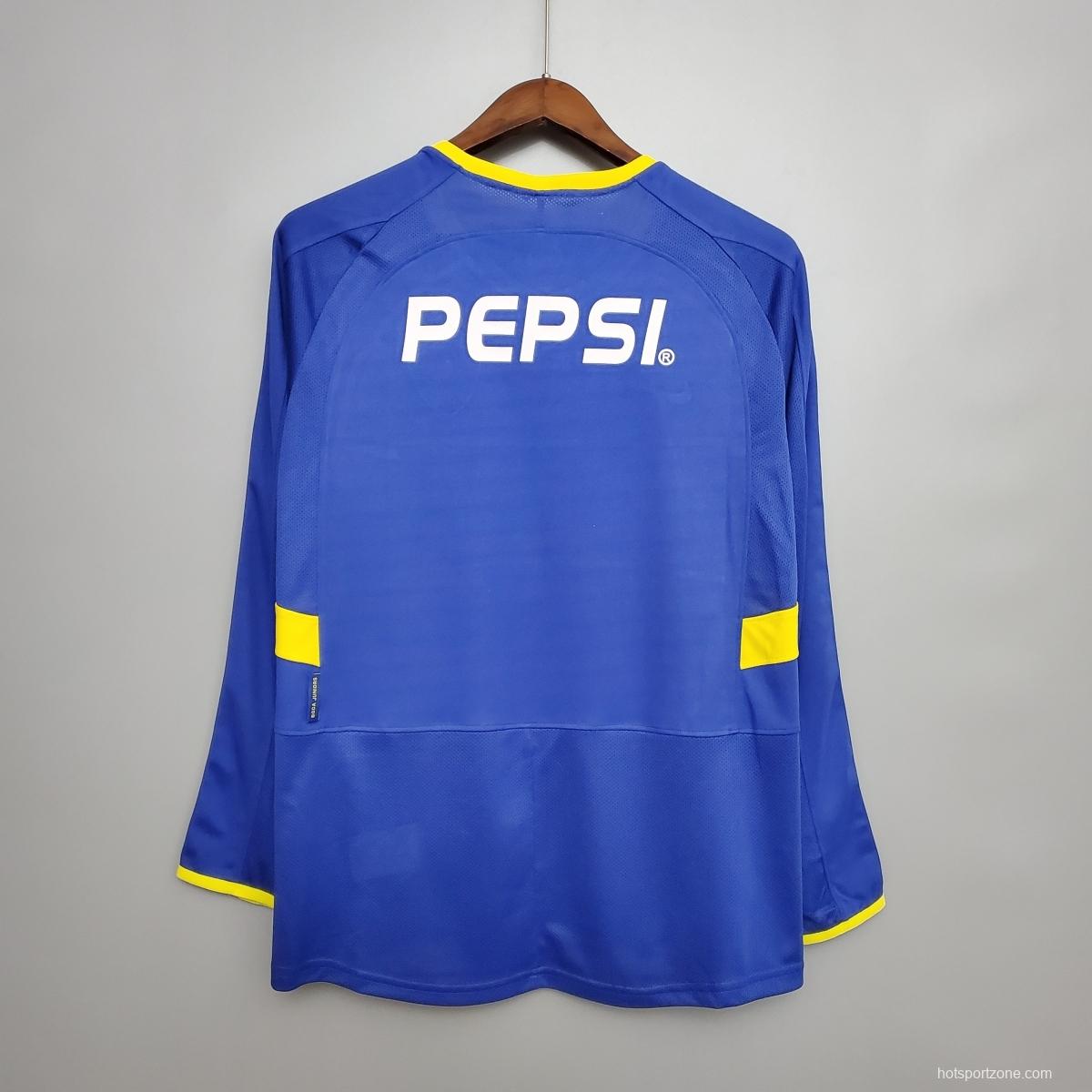 Retro Long Sleeve Boca Juniors 03/04 home Soccer Jersey