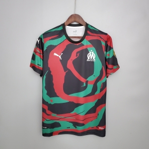 21/22 Olympique Marseille OM Africa Special Edition red black green Soccer Jersey