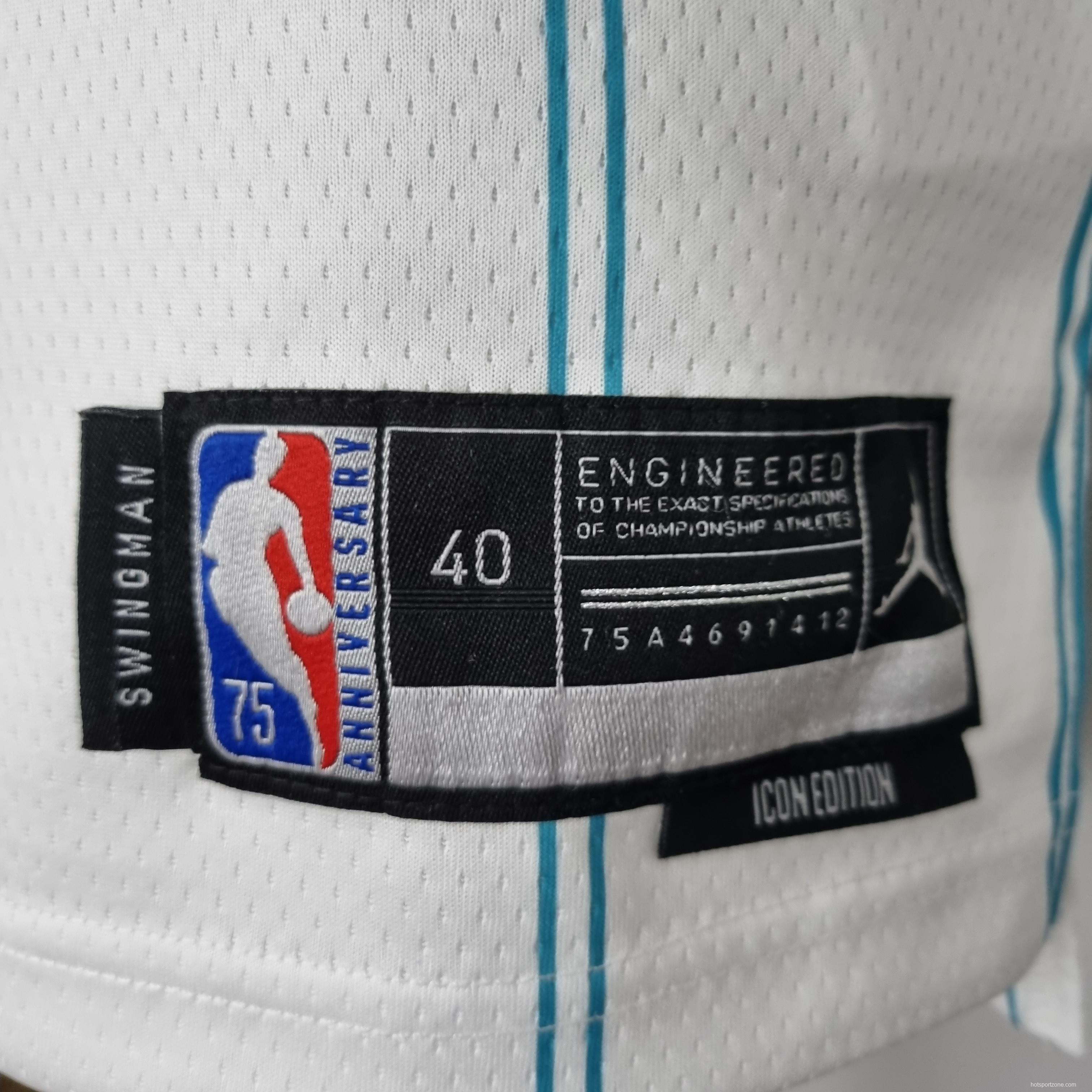 75th Anniversary Ball #2 Charlotte Hornets White NBA Jersey