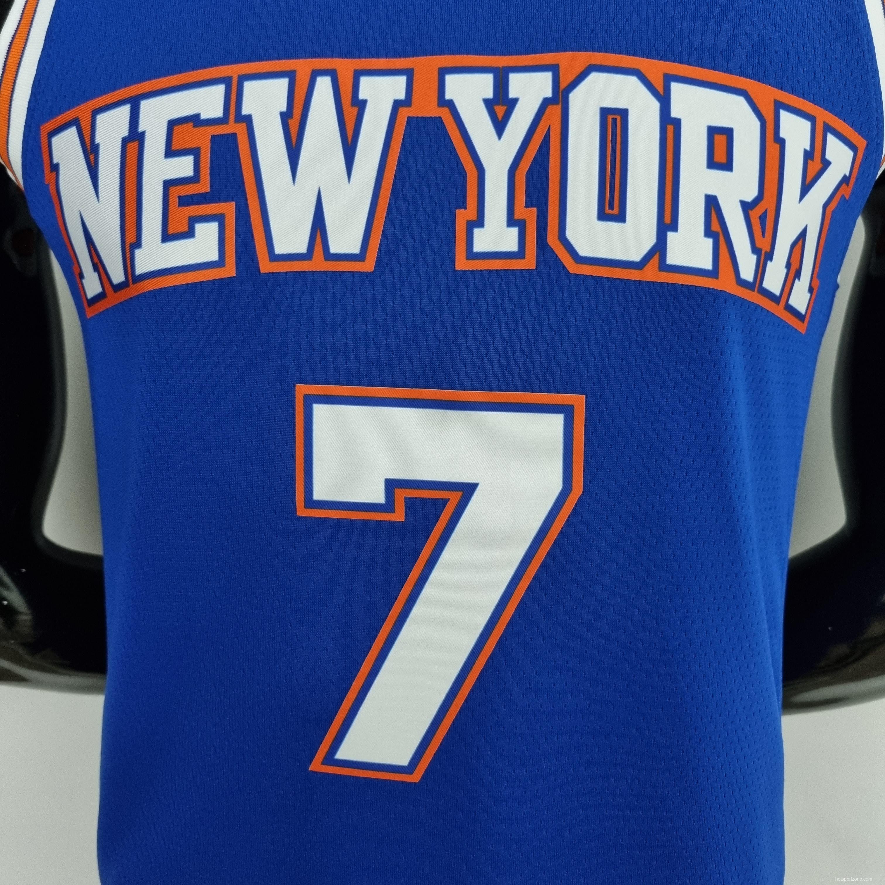 75th Anniversary Anthony #7 New York Knicks Jordan Limited Blue NBA Jersey