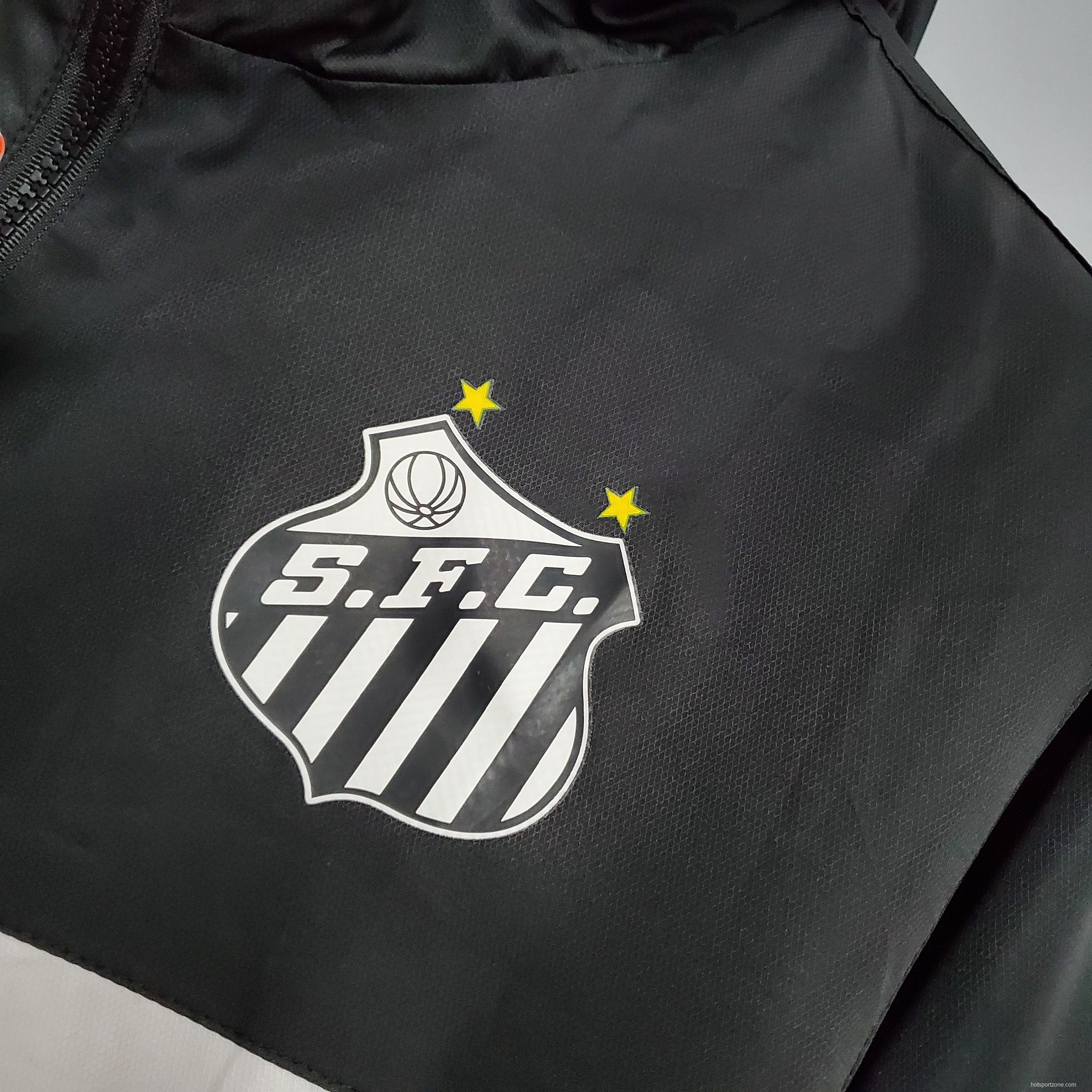 Windbreaker Santos Black and White Soccer Jersey