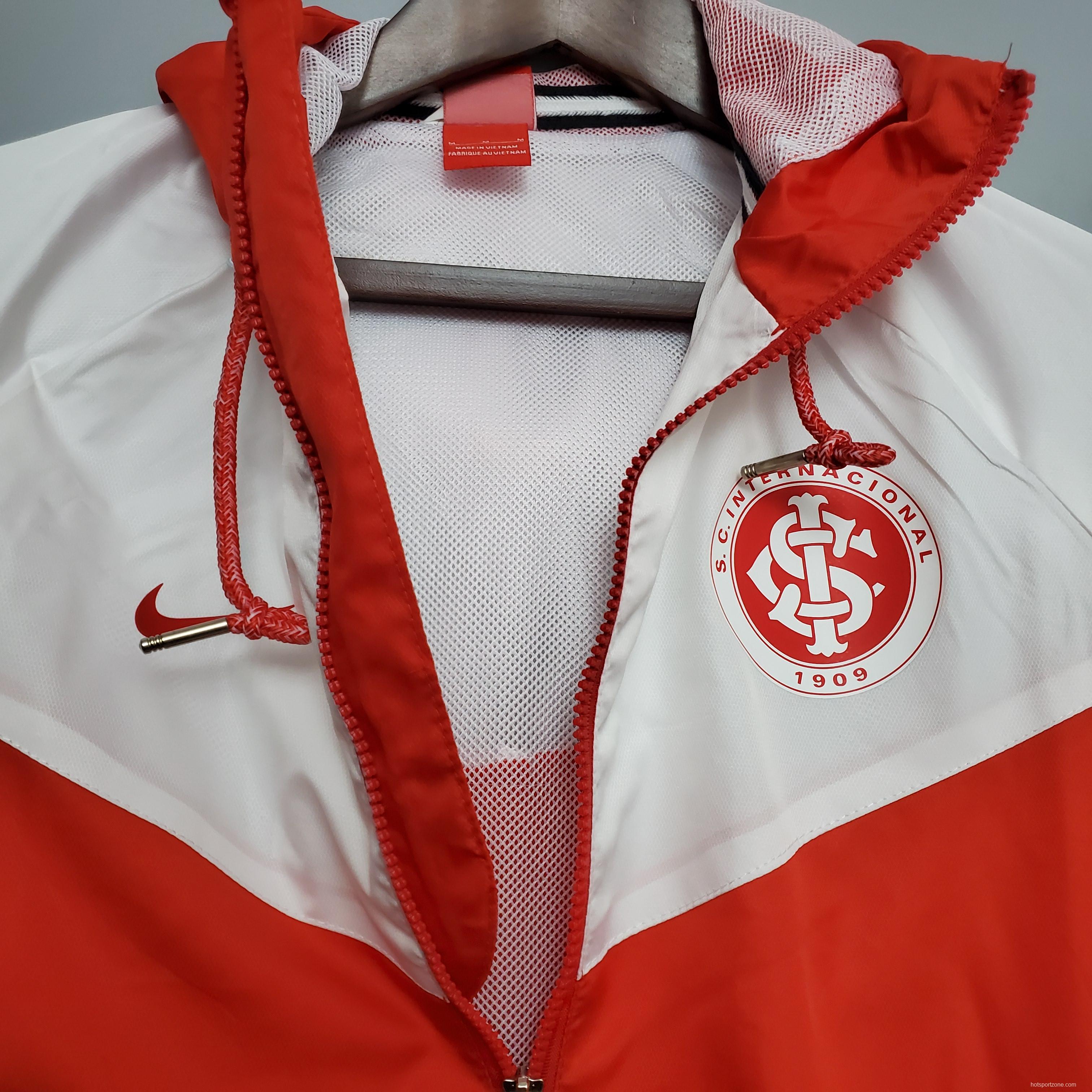 Windbreaker Internacional Red and White Soccer Jersey