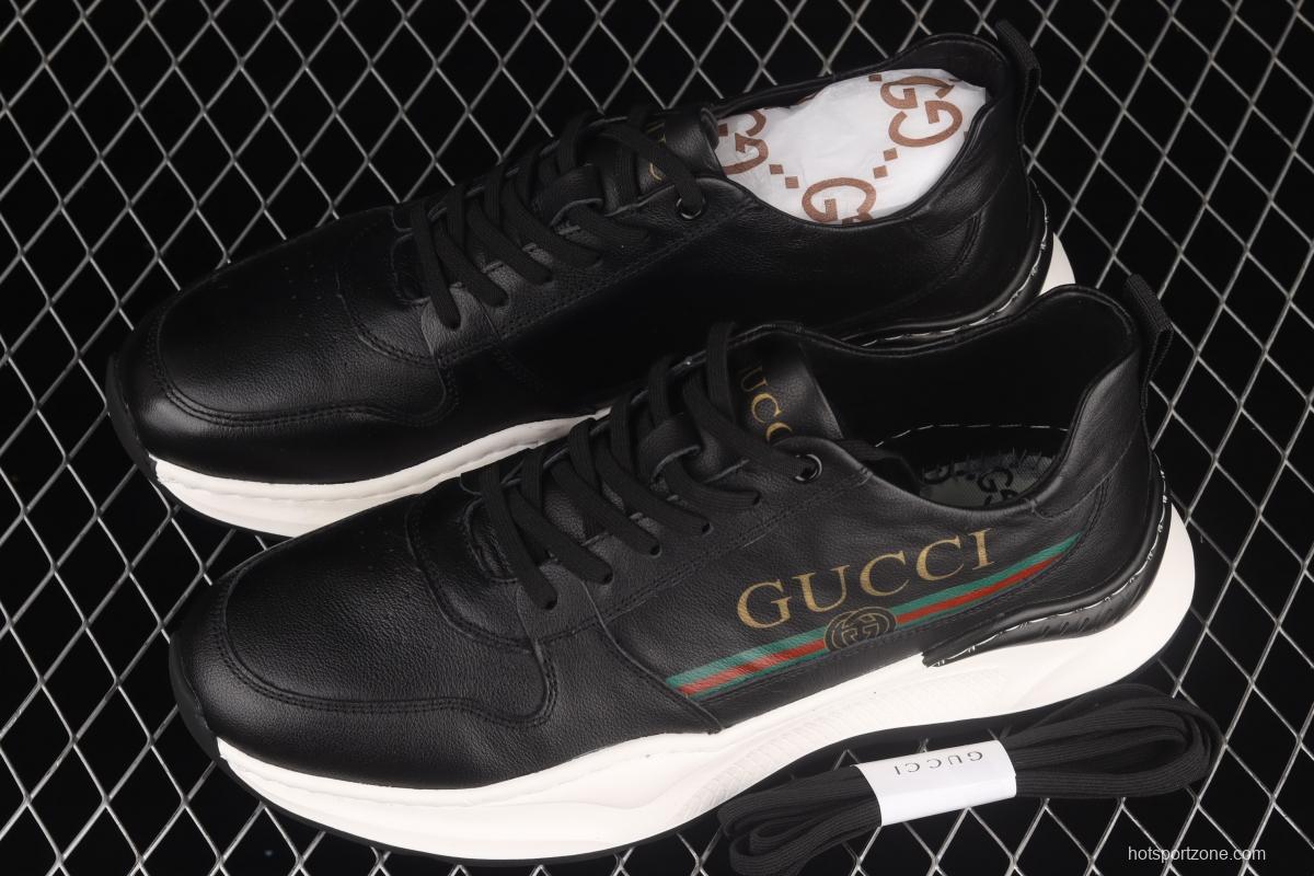 Gucci Distressed Screener sneaker classic retro college style sports casual shoes 02JPO60326