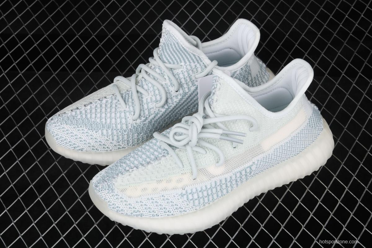 Adidas Yeezy 350 Boost V2 FW3043 Darth Coconut 350 second generation hollowed-out silk ice blue color matching