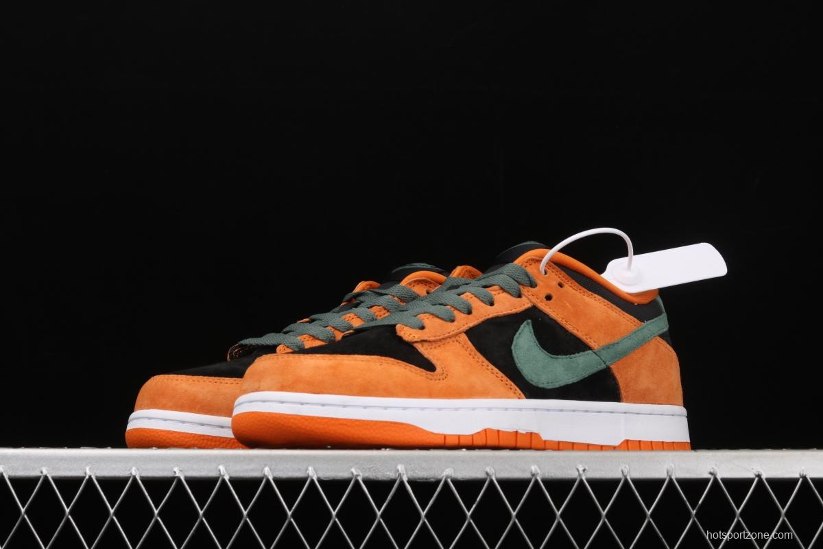 NIKE SB DUNK Low SP Ceramic dunk series carrot yellow and black low-side leisure sports skateboard shoes DA1469-001