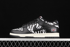 Quartersnacks x NIKE SB DUNK Zebra black and white zebra stripes joint style low-side sports and leisure board shoes DM3510-001