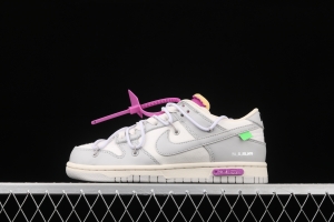 OFF-White x NIKE DUNK Low 03 of 50 OW white gray leisure sports skateboard shoes DM1602-118