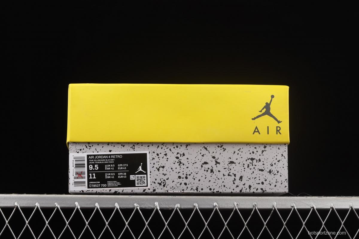 Air Jordan 4 Lightning repeated engraving of white and yellow electric masterbatch basketball shoes CT8527-700