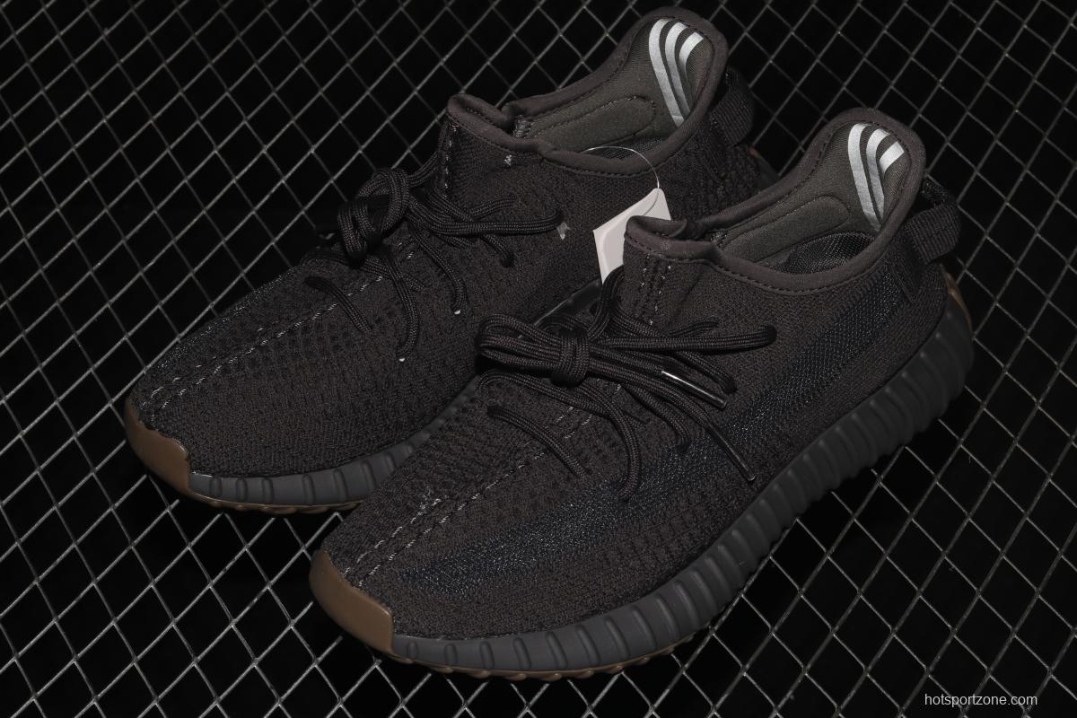 Adidas Yeezy Boost 350V2 Cinder FY2903 Darth Coconut 350 second generation hollowed-out side transparent rubber black angel color