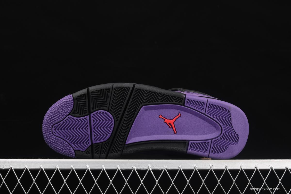 Air Jordan 4 Retro suede black purple 308497-408
