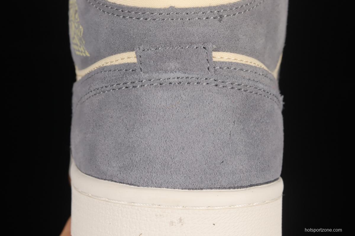 Air Jordan 1 Mid rice gray coconut milk mid-top basketball shoes DN4281-100