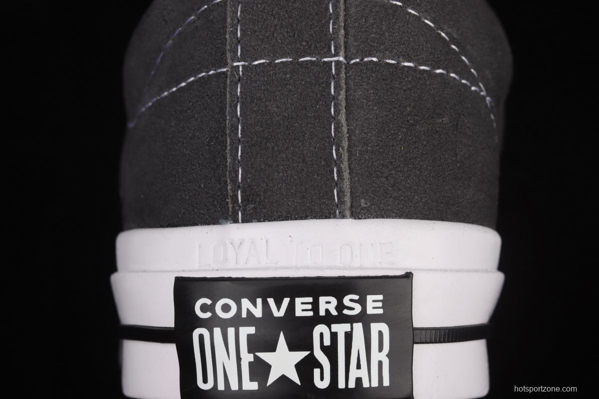 Converse One Star 74 Converse fur black gray low upper skateboard shoes 163247C