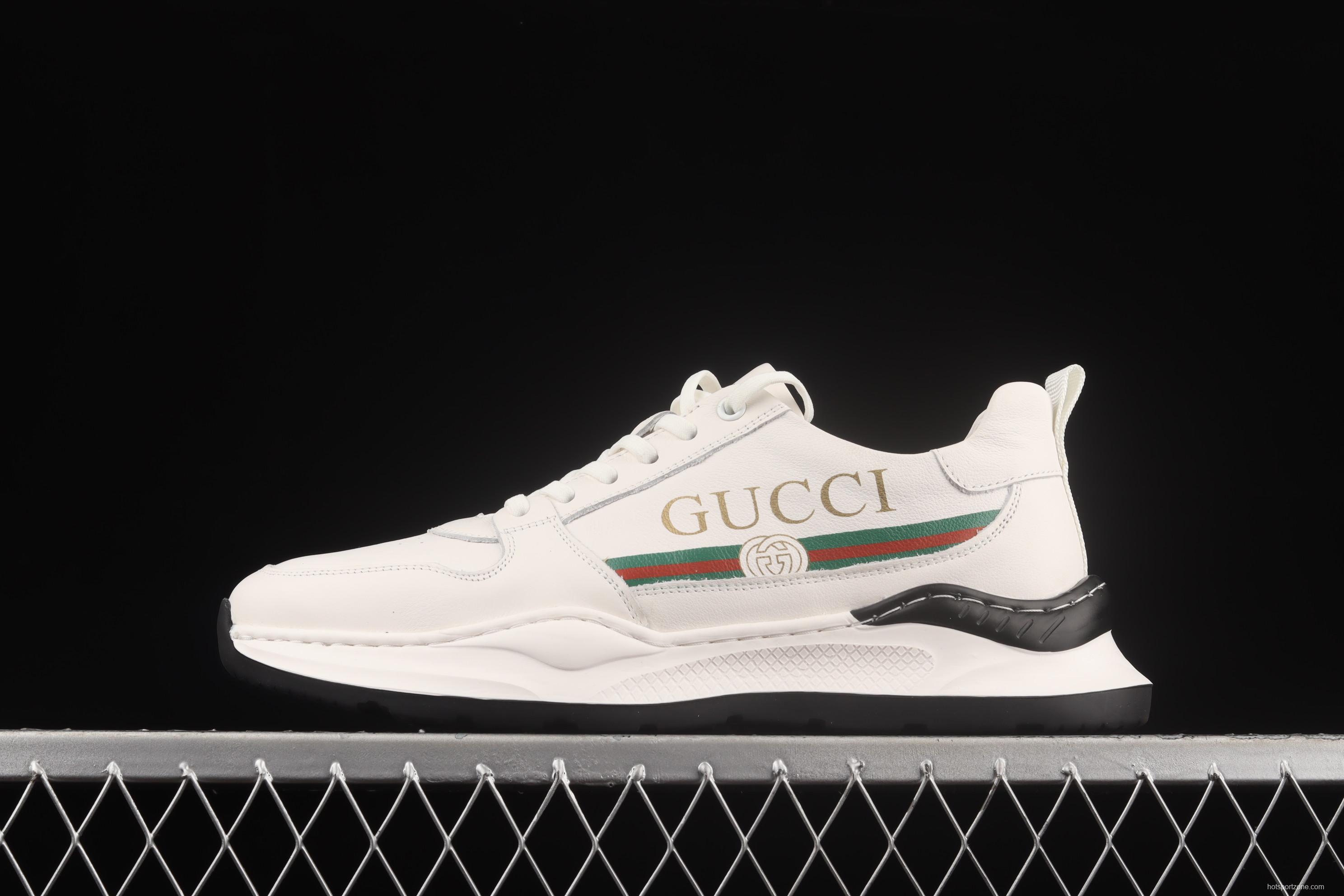 Gucci Distressed Screener sneaker classic retro college style sports casual shoes 02JPO60326