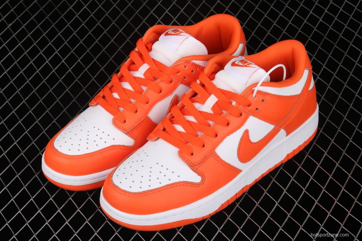 NIKE SB DUNK Low Pro Syracuse white orange board shoes CU1726-101