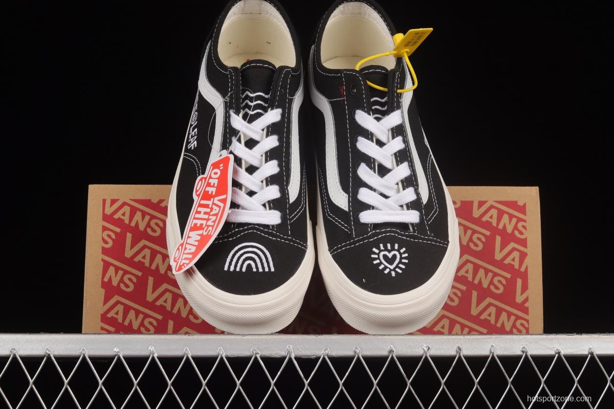 Vans Old Skool Tapered PEACEMINUSONE classic black and white small head low-top casual shoes VN0A54F41KP