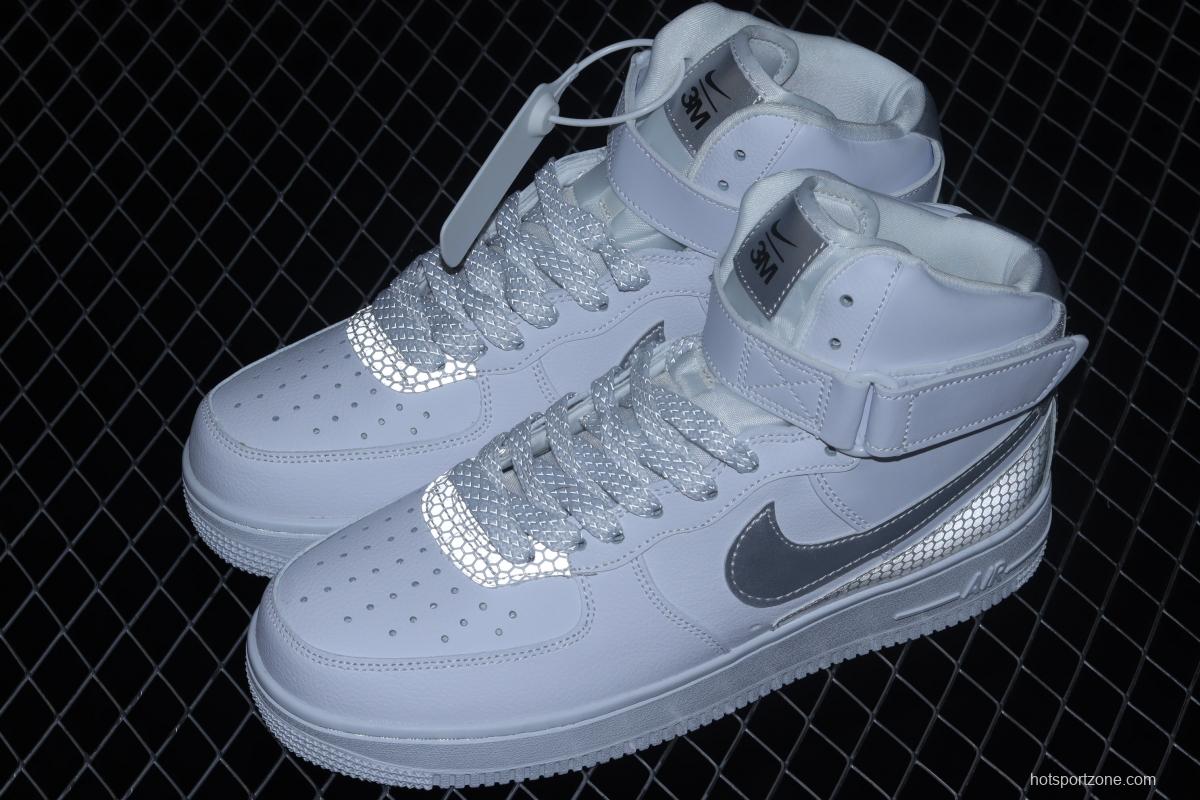 NIKE Air Force 1 High'07 Lv8 3M NBA co-named 3M reflective high-top casual board shoes CU4159-100