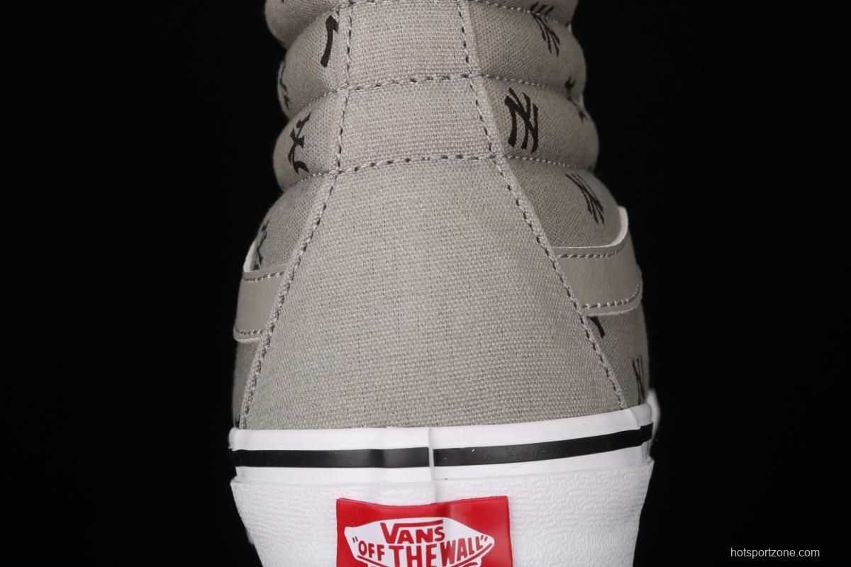 Vans Sk8-Hi Vlt Lx YaNIKEes Yankees co-branded high-top casual canvas shoes VN0A4CS5W43