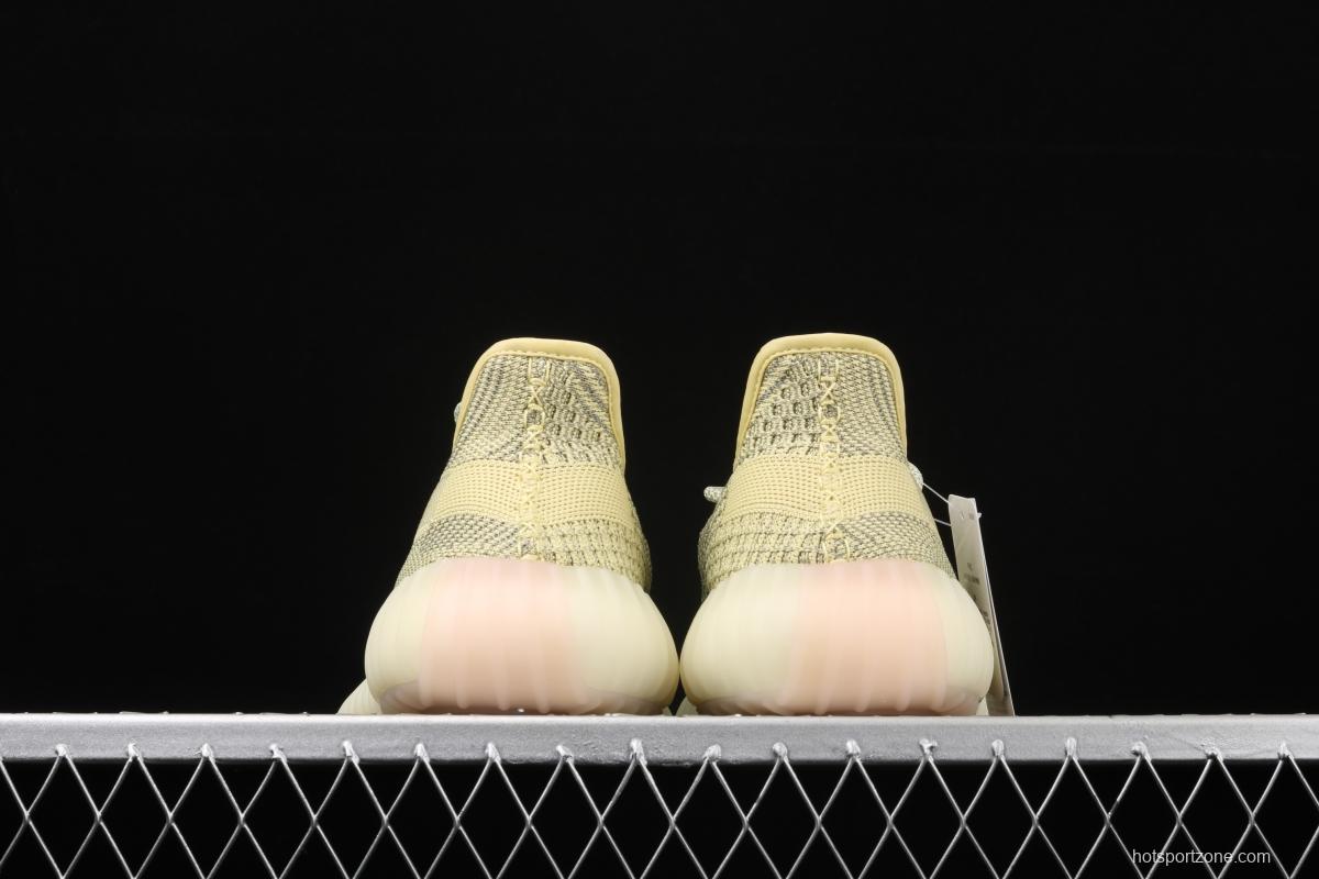 Adidas Yeezy 350 Boost V2 FV3255 Darth Coconut 350 second generation hollowed-out silk yellow star matching BASF popcorn