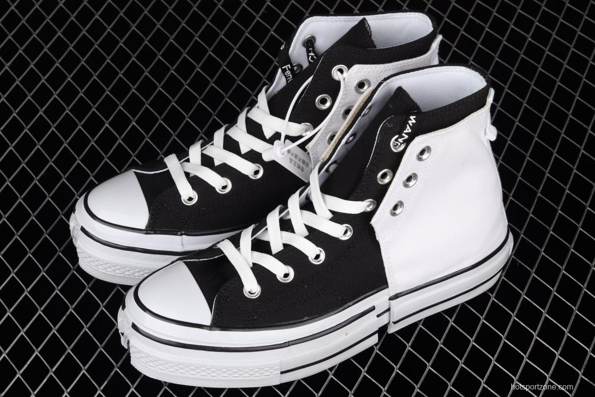 Converse x Feng Chen Wang 2in1 Chuck 70 deconstruct and reshape the joint style high top casual board shoes 169839C