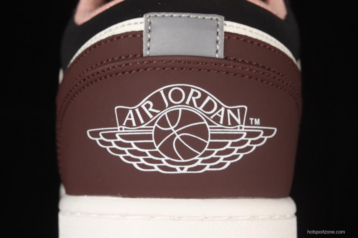 Air Jordan 1 Low White Brown low side Culture Leisure Sports shoes DC6991-200