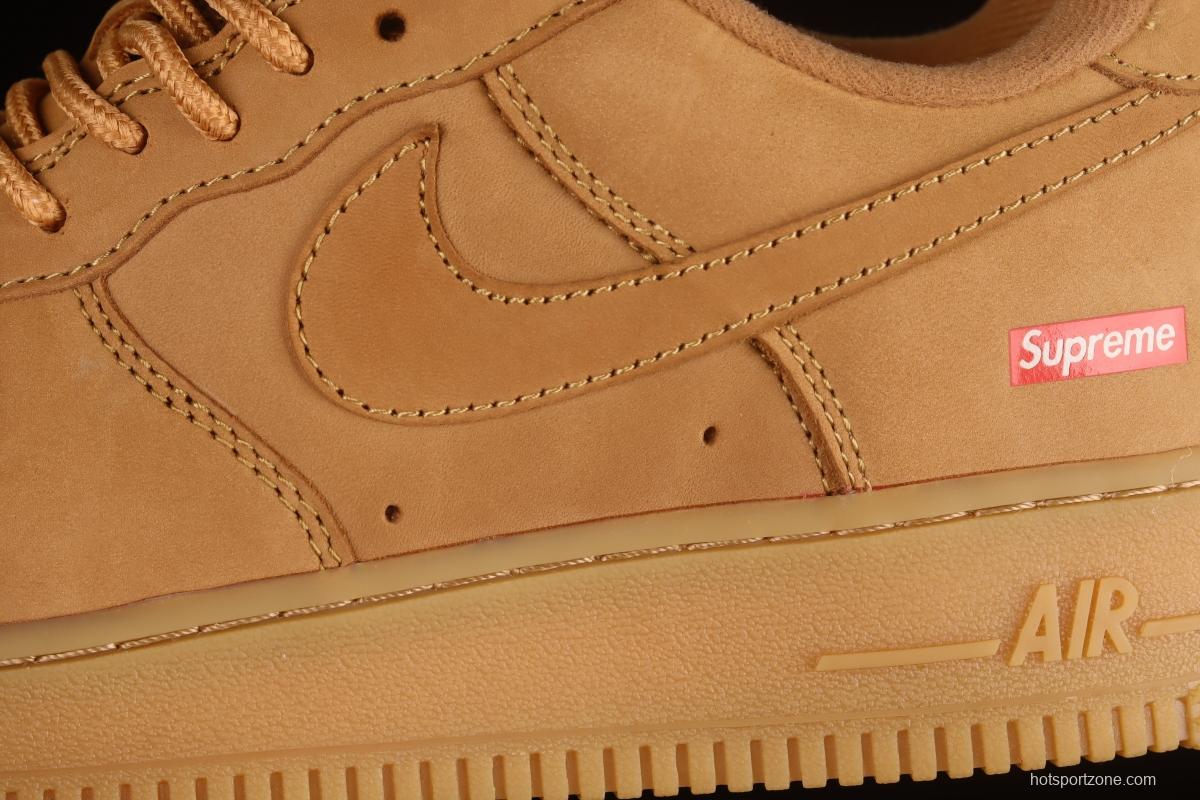 Supreme x NIKE Air Force 1 Low AF1 Collaboration Wheat Suede Low-Top Casual Sneakers DN1555-200