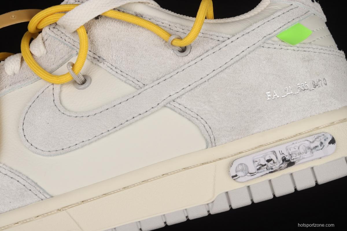 OFF-White x NIKE DUNK Low 12 of 50 OW suede SB buckle rebound fashion casual board shoes DJ0950-109