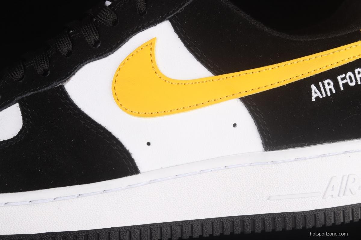 NIKE Air Force 1x 07 Low black, white, yellow hook low top casual board shoes DH7568-002