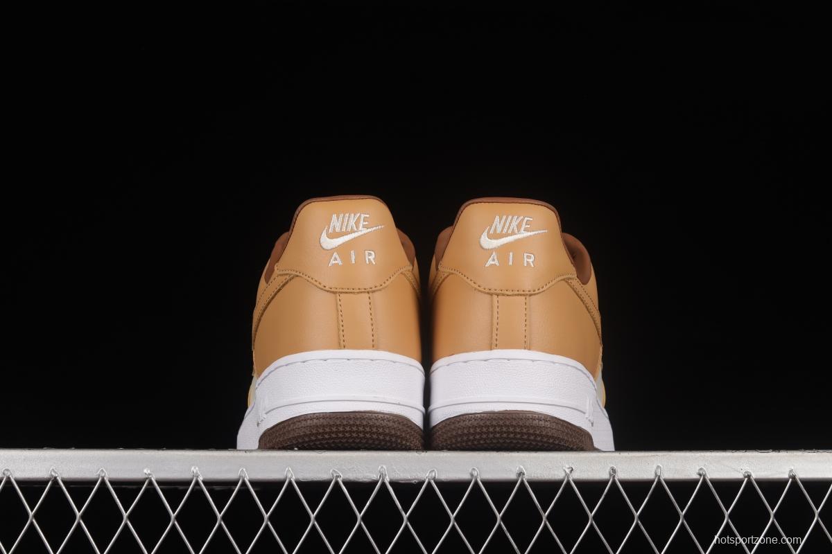 NIKE Air Force 1'07 Low milk tea brown canvas leather color matching low-top casual sneakers DJ6395-100