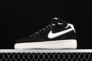 NIKE Air Force 1 Mid'07 3M reflective high top leisure sports board shoes AA1118-009