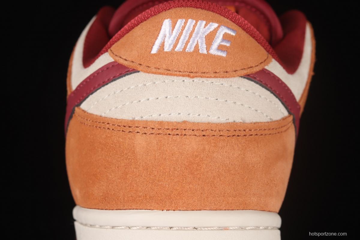 NIKE SB DUNK Low Pro brown-red color matching low-top casual board shoes BQ6817-202