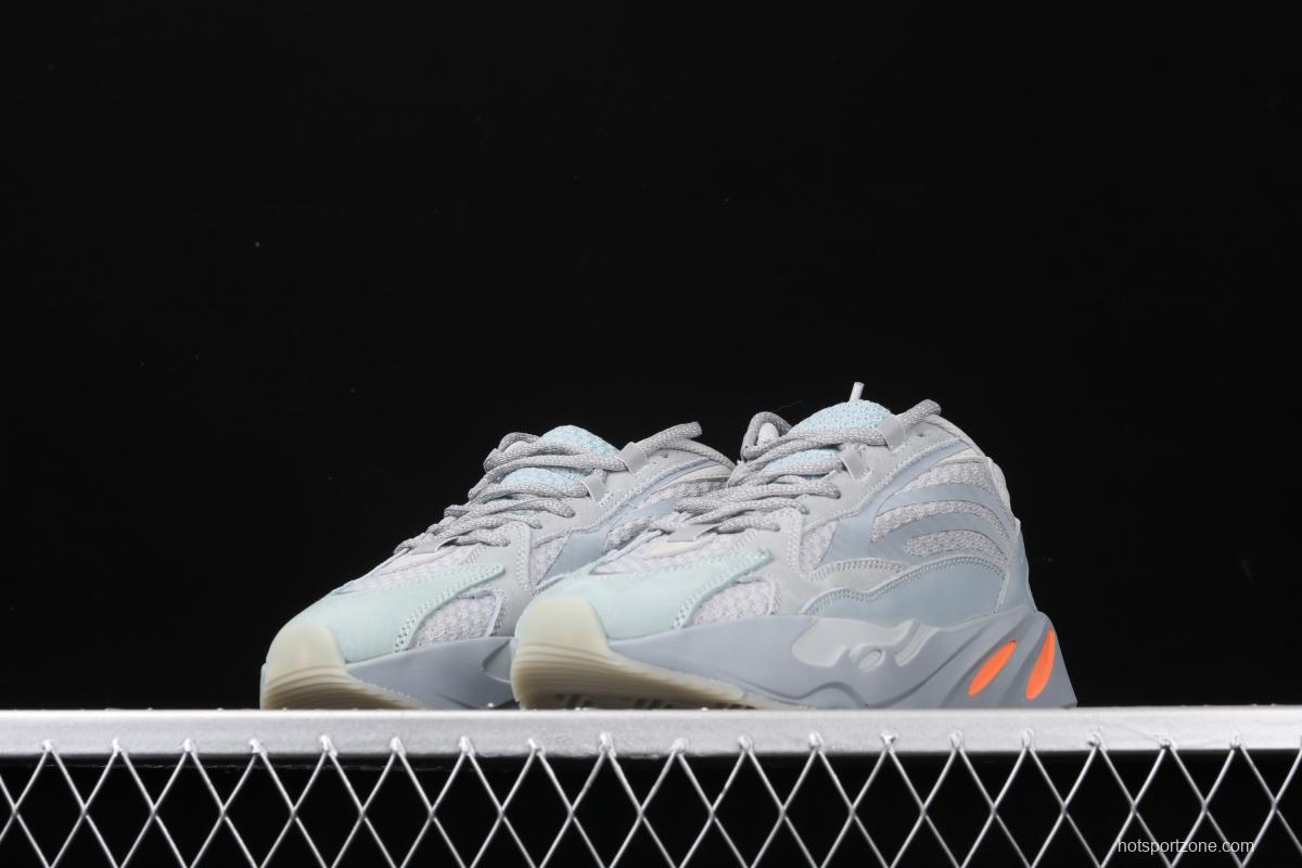 Adidas Yeezy Boost 700V2 Inertia FW2549 Kanye coconut 700V2 grayish blue running shoes 3M reflective BASF popcorn outsole