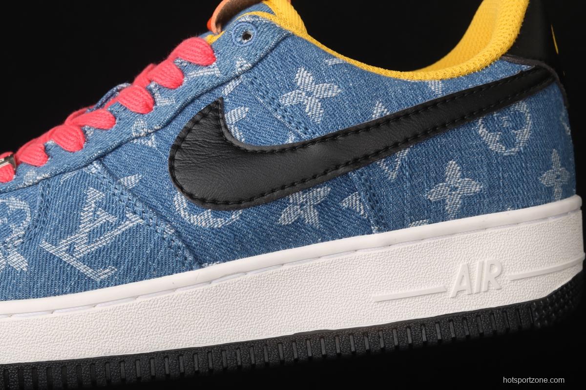 NIKE Air Force 1y07 Levitte denim series LV co-named leisure sports board shoes 315111-222,