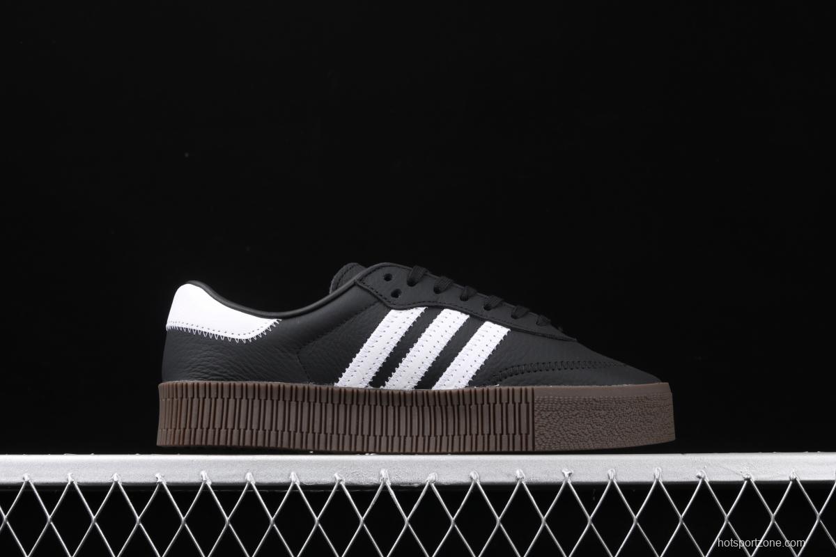 Adidas Sambarose B28156 clover retro black and white thick soles high board shoes