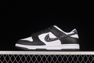 NIKE SB DUNK Low Black Paisley Black and White Panda Cashew Flower SB Buckle Shredded Backboard Fashion Casual Sneakers DH4401-100