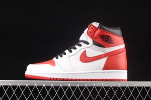 Air Jordan 1 High OG white and red retro high top cultural basketball shoes 555088-161