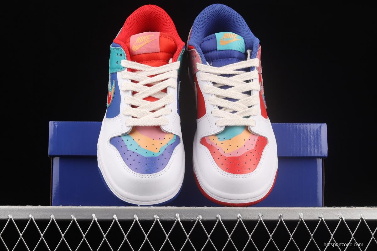 Cactusplantfleamarket x NIKE DUNK Low Rainbow smiley face joint style rainbow mandarin duck joint style low-side sports leisure board shoes LF4587-001