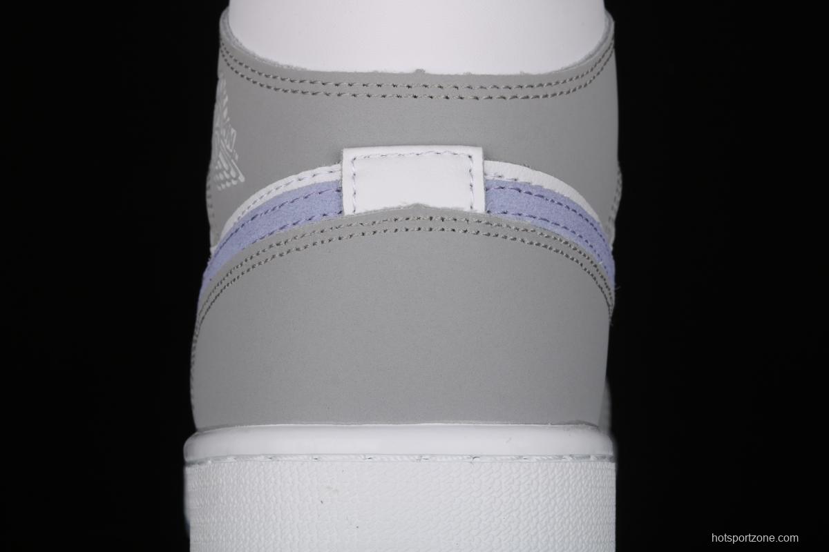 Air Jordan 1 Mid BQ6472-105Bond white, gray and blue