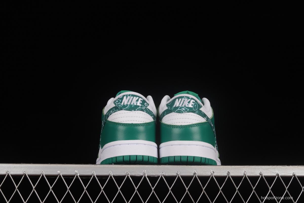 NIKE DUNK Low Green Paisley Cashew Flower White Green SB Buckle Shredded Backboard Fashion Casual Sneakers DH4401-102