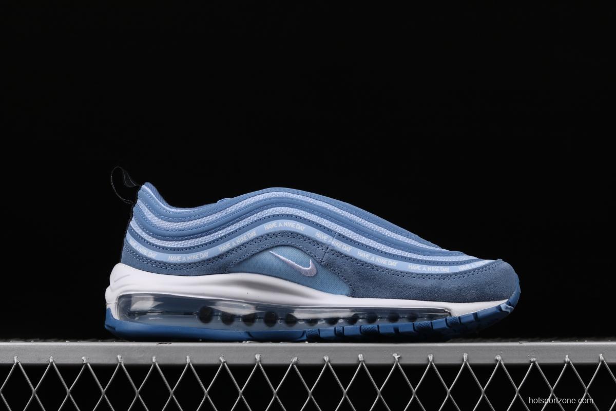 NIKE Air Max 97 ND Lake Blue Suede Air cushion running shoes BQ7565-400